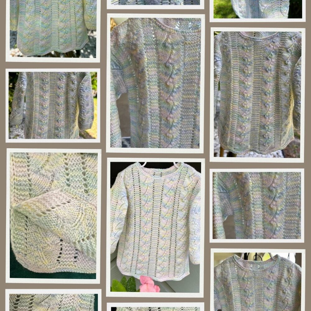 Handmade Hand Knitted Sweater Girl Clothes Children 3-5 Years Old Summer Blouse - Picture 4 of 9